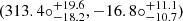 $ ({313.4\circ}_{-18.2}^{+19.6}, {-16.8\circ}_{-10.7}^{+11.1}) $