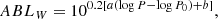 $$ \begin{aligned} ABL_{W}&= 10^{0.2[a(\log P - \log P_0) + b]} , \end{aligned} $$