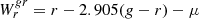 $ W^{gr}_r = r - 2.905 (g-r) - \mu $