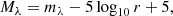 $$ \begin{aligned} M_{\lambda } = m_{\lambda } - 5\log _{10}r + 5, \end{aligned} $$