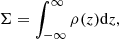$$ \begin{aligned} \Sigma =\int _{-\infty }^\infty \rho (z)\mathrm{d} z, \end{aligned} $$
