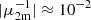 $ |\mu_{\mathrm{2m}}^{-1}|\approx 10^{-2} $
