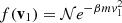$ f(\mathbf{v}_1)=\mathcal{N}e^{-\beta mv_1^2} $