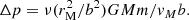 $$ \begin{aligned} \Delta p=\nu (r_{\rm M}^2/b^2)GMm/{ v}_M b. \end{aligned} $$