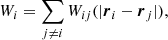$$ \begin{aligned} W_i=\sum _{j\ne i}W_{ij}(|\boldsymbol{r}_i-\boldsymbol{r}_j|), \end{aligned} $$