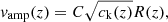 $$ \begin{aligned} v_{\rm amp}(z)=C\sqrt{c_{\rm k}(z)}R(z), \end{aligned} $$