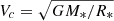 $ V_c=\sqrt{GM_*/R_*} $