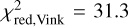 Mathematical equation: $\chi _{{\rm{red,Vink}}}^2 = 31.3$