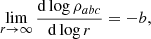 $$ \begin{aligned} \lim _{r\rightarrow \infty }\frac{\mathrm{d}\log \rho _{abc}}{\mathrm{d}\log r} =-b, \end{aligned} $$