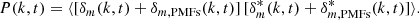 $$ \begin{aligned} P(k,t) = \langle [\delta _{m}(k,t)+\delta _{m,\mathrm{PMFs}}(k,t)]\,[\delta ^*_{m}(k,t)+\delta ^*_{m,\mathrm{PMFs}}(k,t)]\rangle . \end{aligned} $$