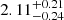 $ 2.11_{-0.24}^{+0.21} $