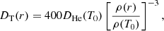 $$ \begin{aligned} D_{\rm T}(r) = 400D_{\rm He}(T_0)\left[\frac{\rho (r)}{\rho (T_0)}\right]^{-3}, \end{aligned} $$