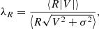 $$ \begin{aligned} \lambda _R = \frac{\langle R |V| \rangle }{\big \langle R \sqrt{V^2 + \sigma ^2} \big \rangle }, \end{aligned} $$