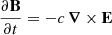 $$ \begin{aligned} \frac{\partial \mathbf B }{\partial t} = -c\,\boldsymbol{\nabla }\times \mathbf E \end{aligned} $$