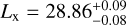 Mathematical equation: ${L_{\rm{x}}} = 28.86_{ - 0.08}^{ + 0.09}$