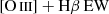 $ [{\mathrm{O}\,\textsc{iii}}]+\mathrm{H\beta\,EW} $