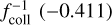 $f_{{\rm{coll}}}^{ - 1}\left( { - 0.411} \right)$