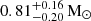 $ 0.81^{+0.16}_{-0.20} \, \mathrm{M}_{\odot} $