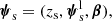 $$ \begin{aligned} \boldsymbol{\psi }_\mathrm{s} = (z_{\mathrm{s} },\boldsymbol{\psi }_{\mathrm{s} }^{\mathrm{l} },\boldsymbol{\beta }), \end{aligned} $$