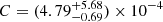 $ C=(4.79^{+5.68}_{-0.69}) \times 10^{-4} $