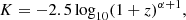 $$ \begin{aligned} K = -2.5\log _{10}(1 + z)^{\alpha + 1}, \end{aligned} $$