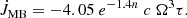 $$ \begin{aligned} \dot{J}_{\mathrm{MB} } =- 4.05~e^{-1.4n}~c~\Omega ^3 \tau . \end{aligned} $$