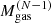 $ M_{\mathrm{gas}}^{(N-1)} $