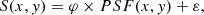 $$ \begin{aligned} S(x, y) = \varphi \times PSF(x, y) + \varepsilon , \end{aligned} $$