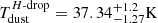 $ T_{\mathrm{dust}}^{H\text{-drop}} = 37.34^{+1.2}_{-1.27} \rm K $