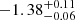 $ -1.38^{+0.11}_{-0.06} $