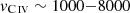 $ v_{\mathrm{C}\,\textsc{iv}} \sim 1000{-}8000 $