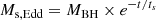 $$ \begin{aligned} M_{\rm s, Edd}=M_{\rm BH} \times e^{-t/t_s} \end{aligned} $$