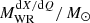 $ M_{\mathrm{WR}}^{\mathrm{d}X/\mathrm{d}Q}/\,M_\odot $