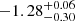 $ -1.28^{+0.06}_{-0.30} $