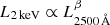 $ L_{2\,\mathrm{keV}} \propto L_{2500\,\AA}^\beta $