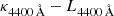 $ \kappa_{\mathrm{4400\,\AA}}-L_{\mathrm{4400\,\AA}} $
