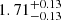 $ {1.71}_{-0.13}^{+0.13} $