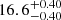 $ {16.6}_{-0.40}^{+0.40} $