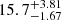 $ {15.7}_{-1.67}^{+3.81} $