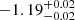 $ -1.19^{+0.02}_{-0.02} $
