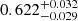 $ 0.622^{+0.032}_{-0.029} $