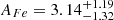 $ A_{Fe}=3.14^{+1.19}_{-1.32} $