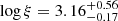 $ \log\xi=3.16^{+0.56}_{-0.17} $