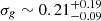 $ \sigma_g\sim0.21^{+0.19}_{-0.09} $