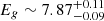 $ E_g\sim 7.87^{+0.11}_{-0.09} $