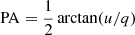 $ \mathrm{PA}= \frac{1}{2}\arctan(u/q) $