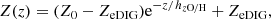 $$ \begin{aligned} Z(z) = (Z_0 - Z_{\mathrm{eDIG} }) \mathrm{e}^{-z/h_{z\mathrm{O/H}}} + Z_{\mathrm{eDIG} }, \end{aligned} $$