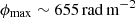 $ \phi_\mathrm{{max}} \sim 655\,\rm{rad\,m^{-2}} $