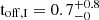 $ \rm t_{off,I} = 0.7^{+0.8}_{-0} $