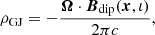 $$ \begin{aligned} \rho _\mathrm{GJ} = -\frac{\boldsymbol{\Omega } \cdot \boldsymbol{B}_\mathrm{dip} (\boldsymbol{x},\iota )}{2\pi c}, \end{aligned} $$